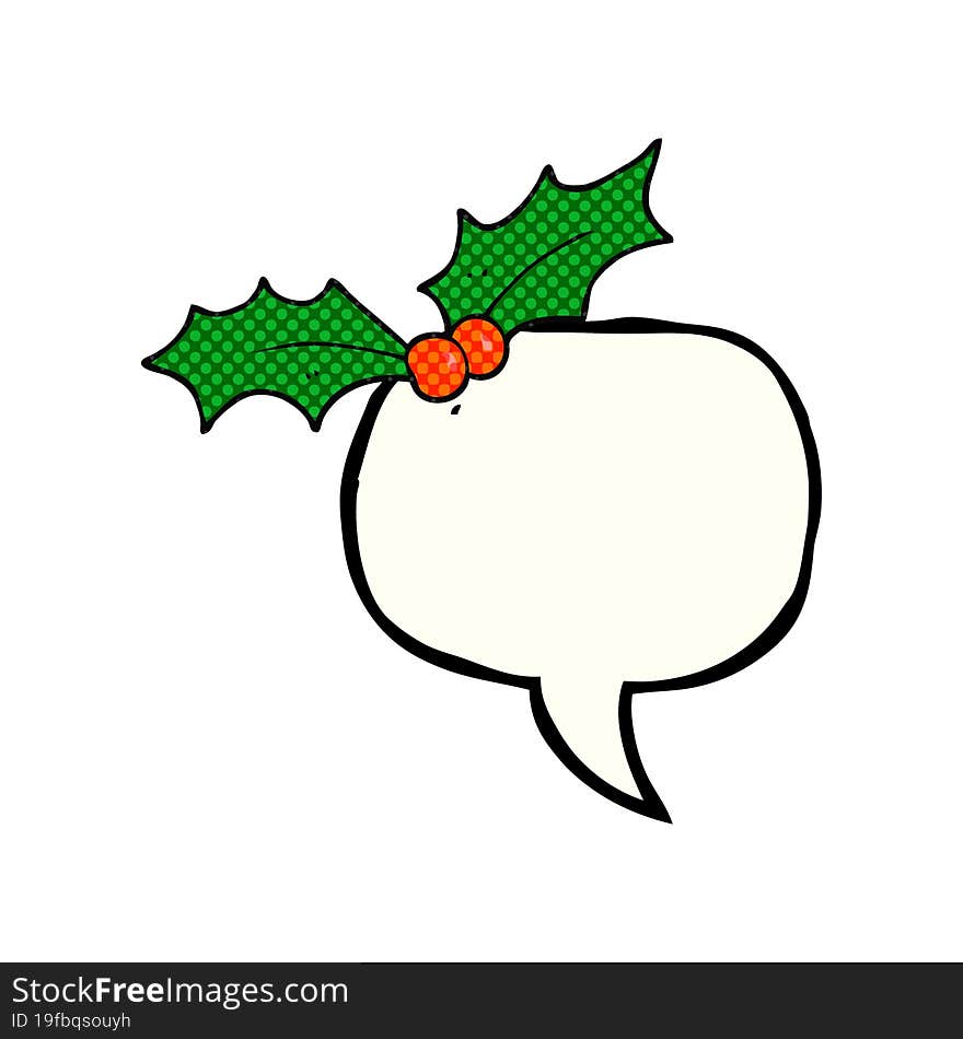 comic book speech bubble cartoon christmas holly