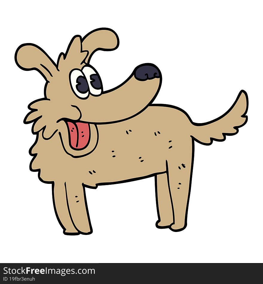 Cartoon Doodle Happy Dog