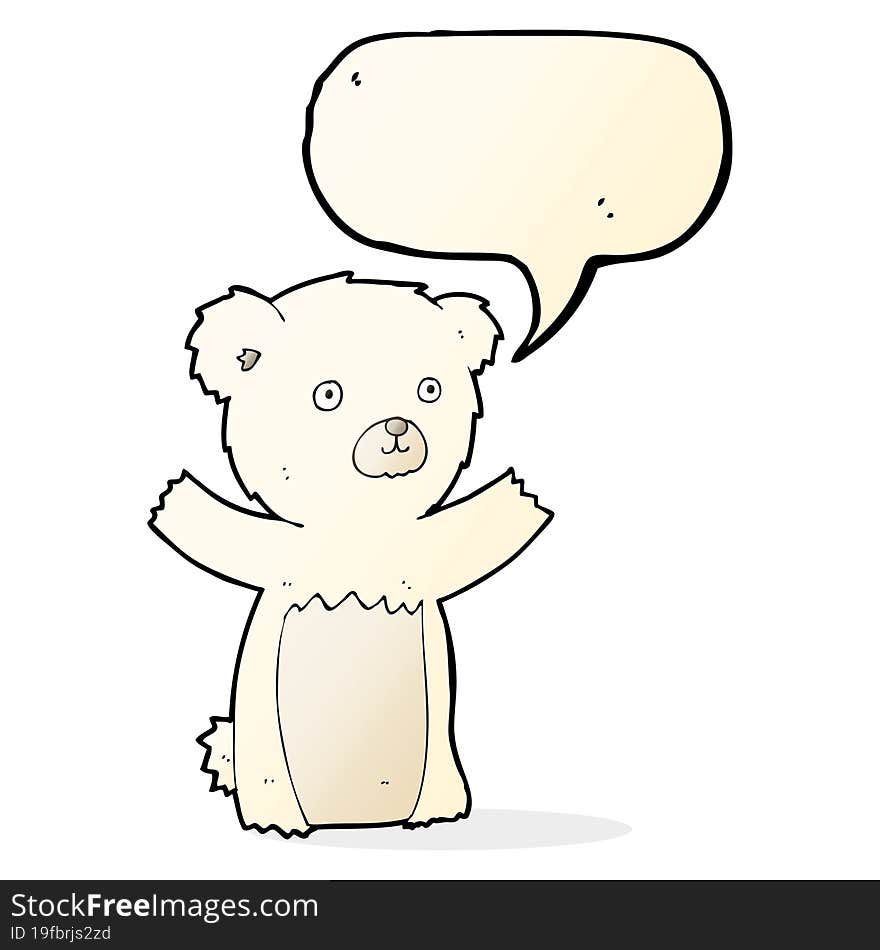 cute cartoon polar bear with speech bubble