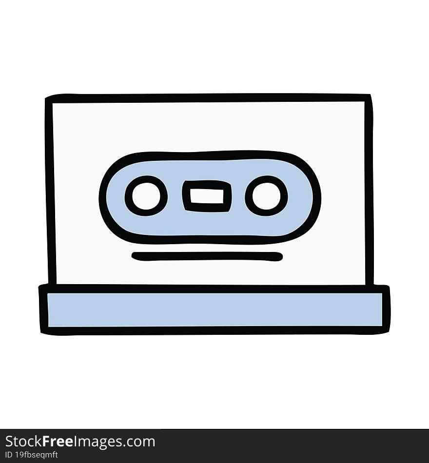 cute cartoon retro cassette