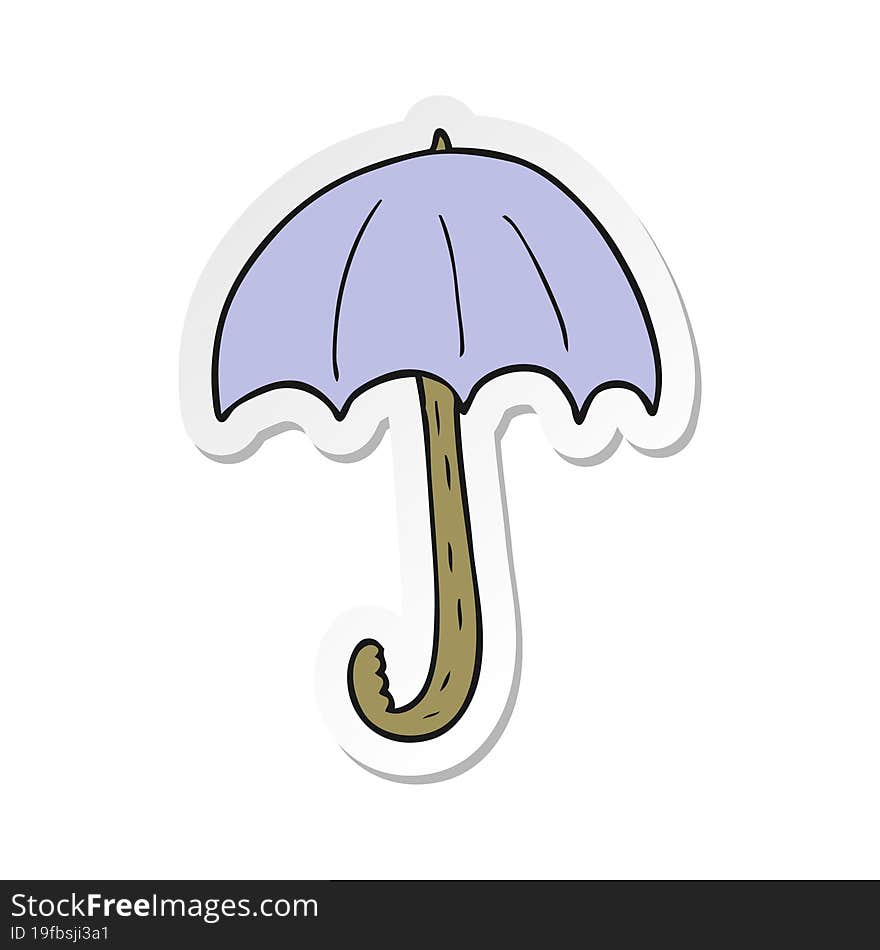 sticker of a cartoon umbrella