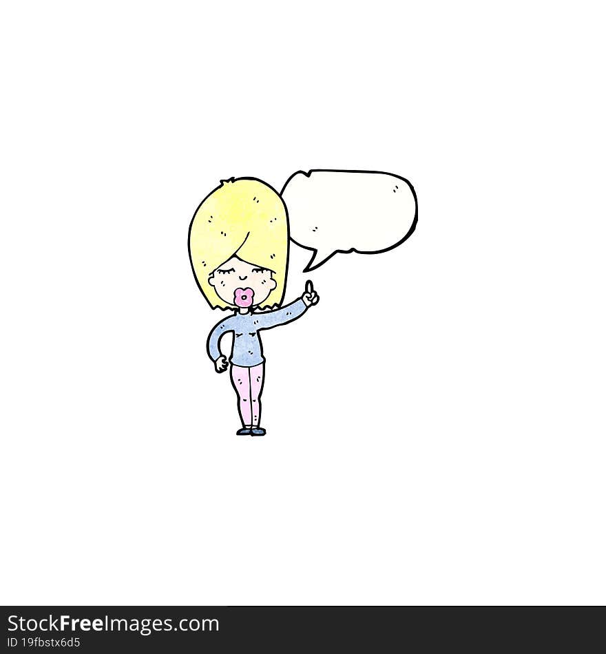 cartoon blond woman talking