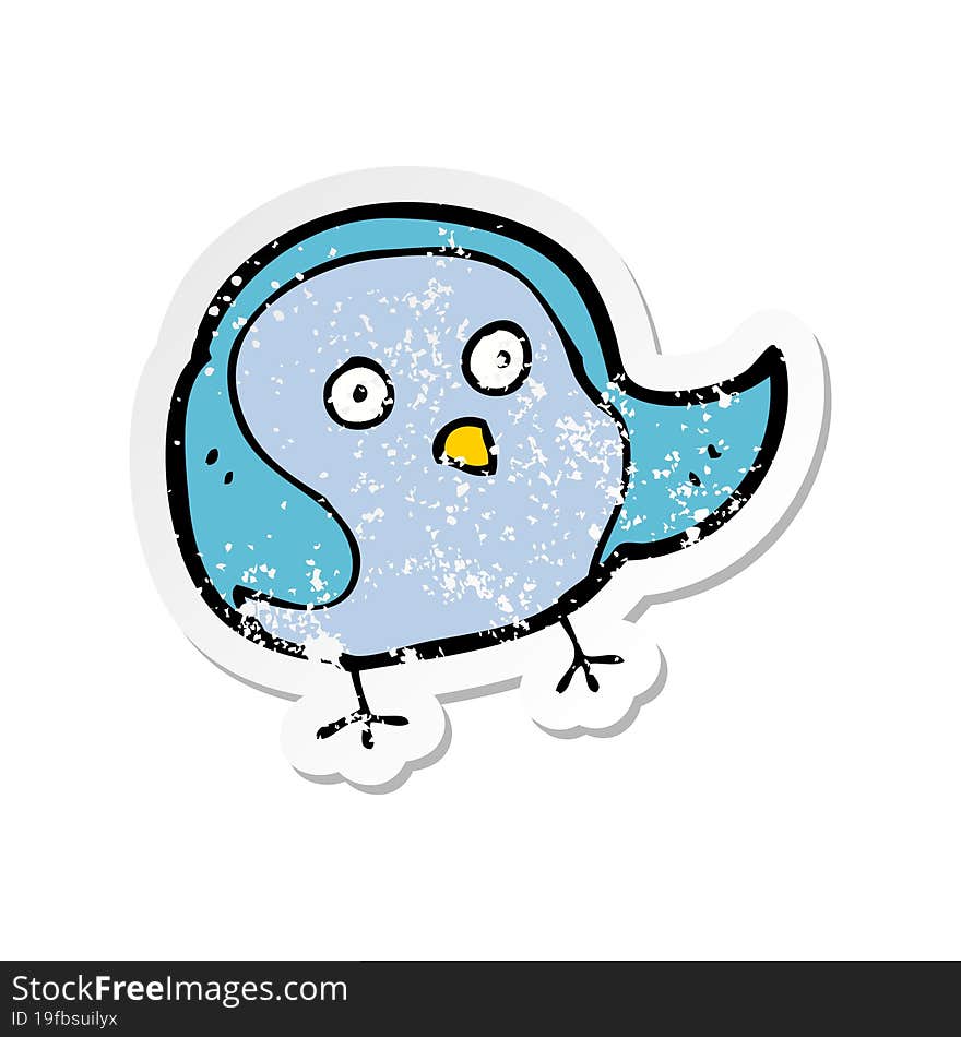 retro distressed sticker of a cartoon bird