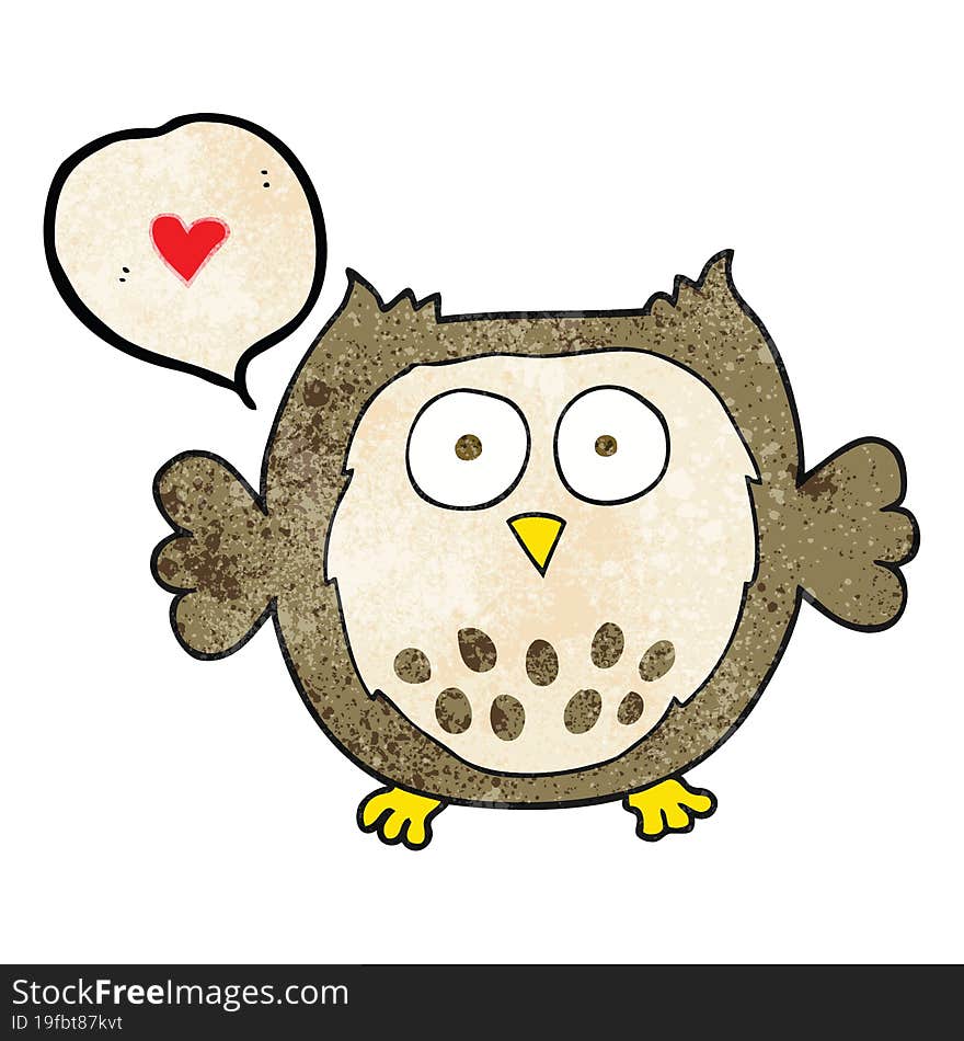 Speech Bubble Textured Cartoon Owl