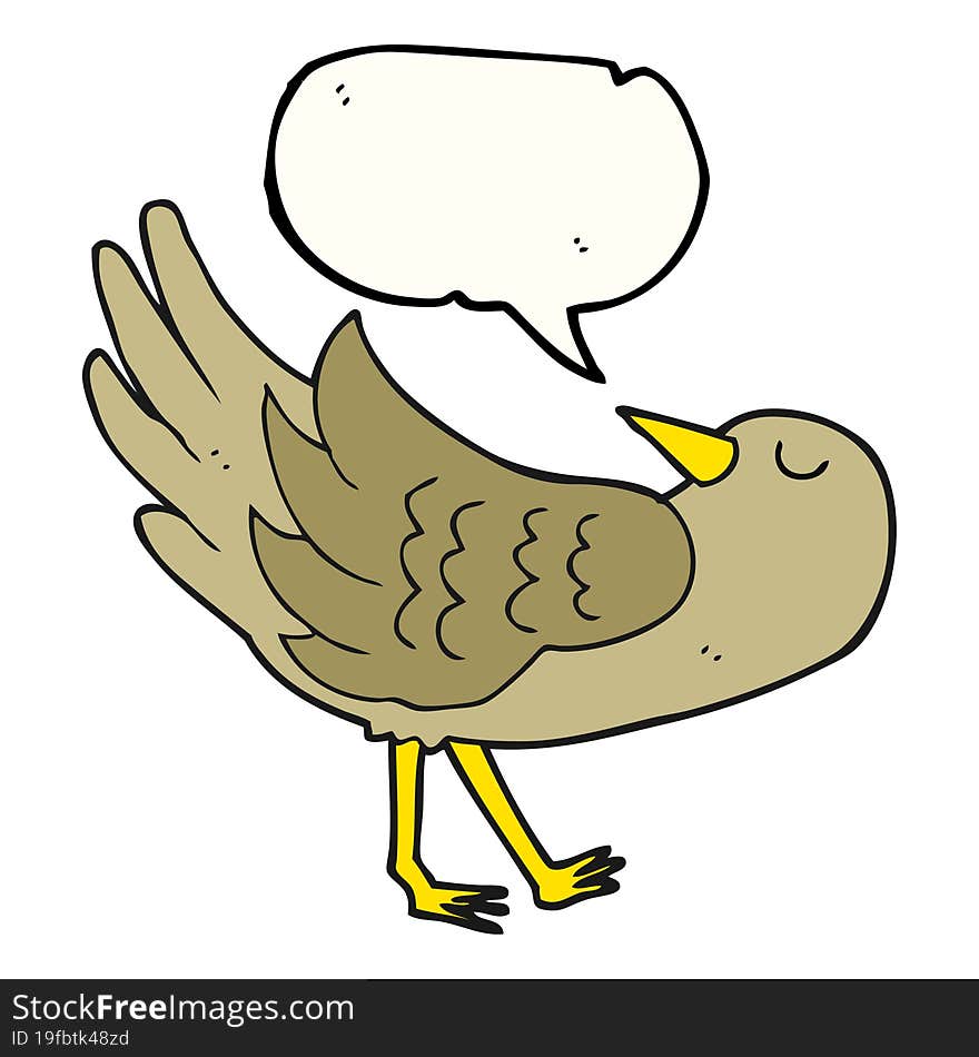 Speech Bubble Cartoon Bird