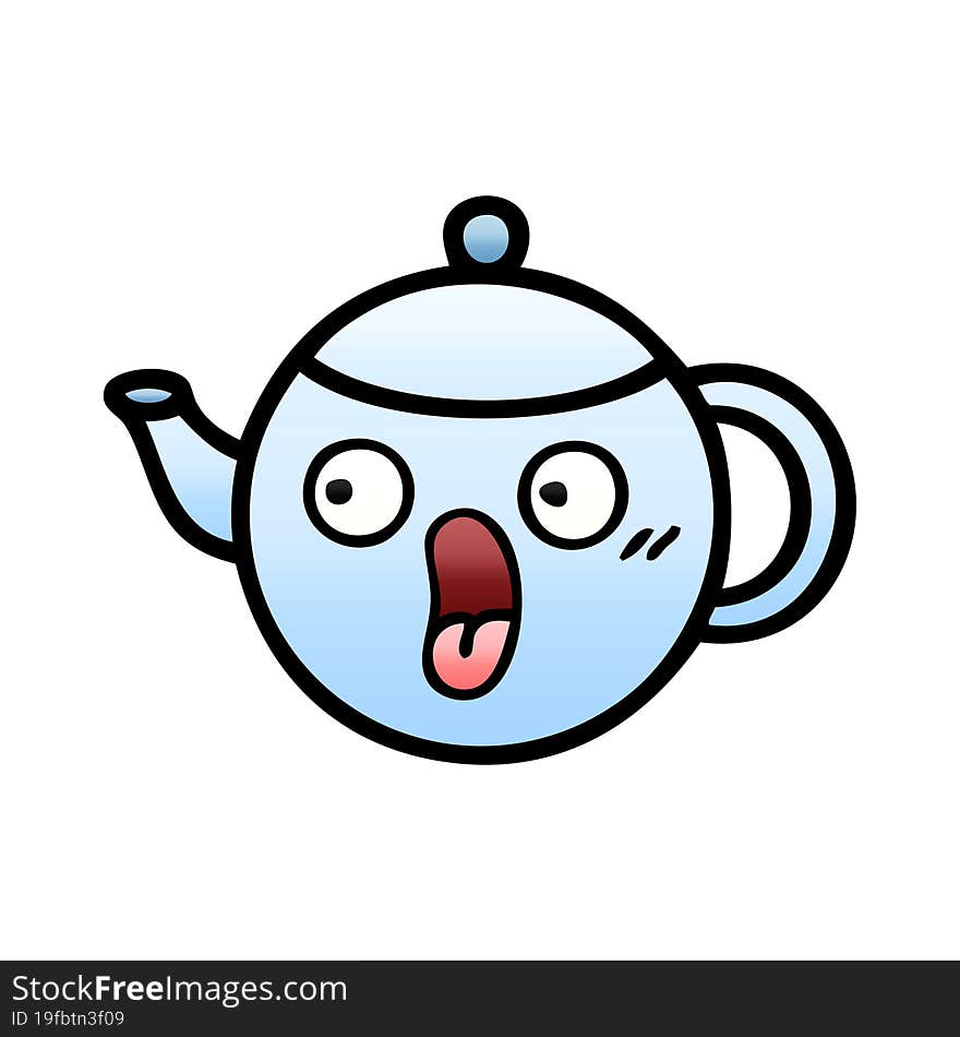 gradient shaded cartoon teapot