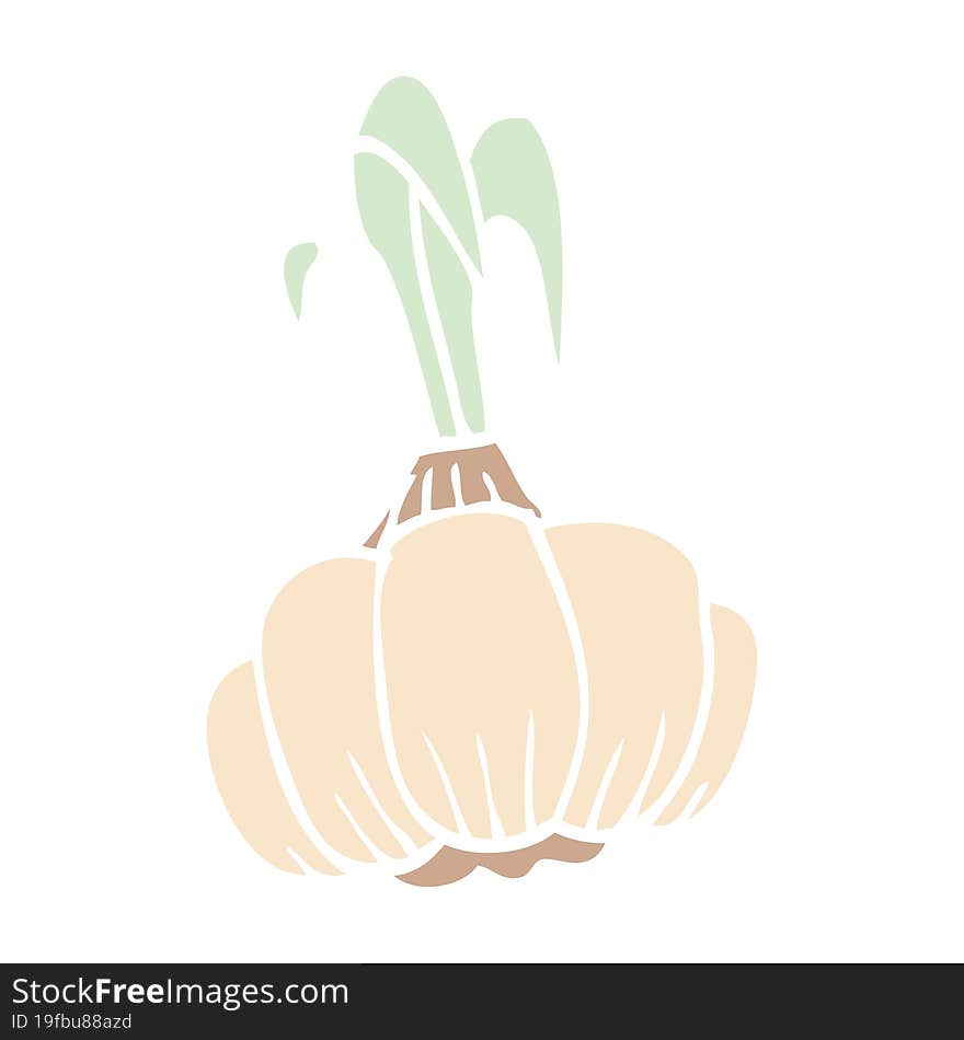 cartoon doodle sprouting garlic