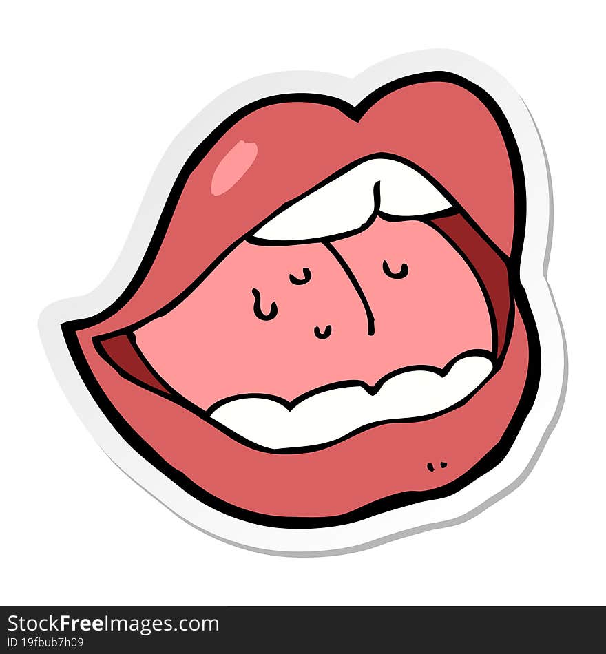 Sticker Of A Cartoon Open Mouth