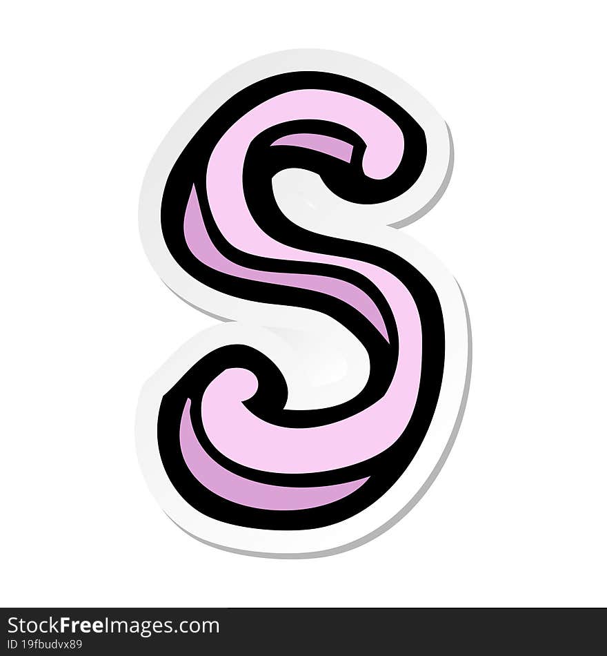 Sticker Of A Cartoon Letter S