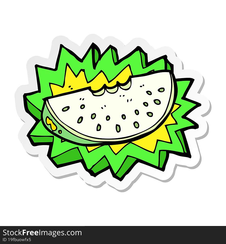 Sticker Of A Cartoon Melon Slice