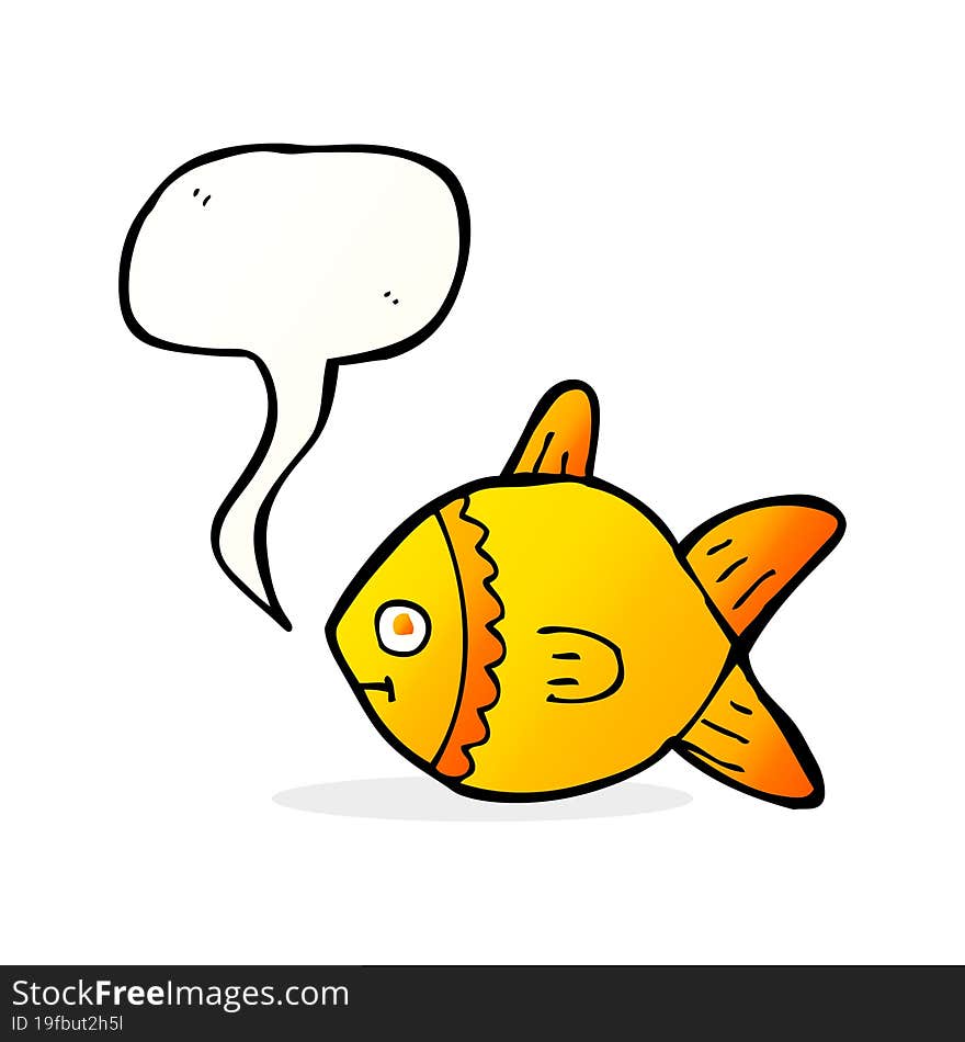 cartoon fish with speech bubble