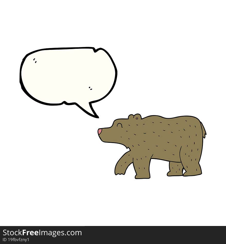 freehand drawn speech bubble cartoon bear