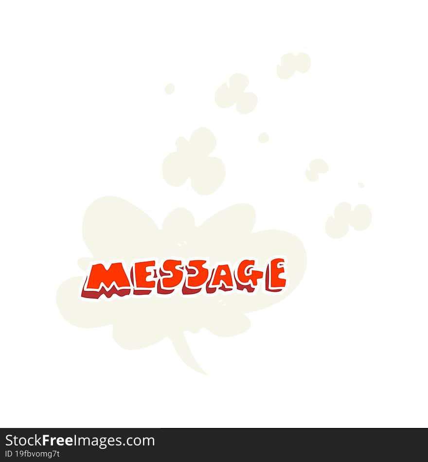 flat color illustration of a cartoon message text