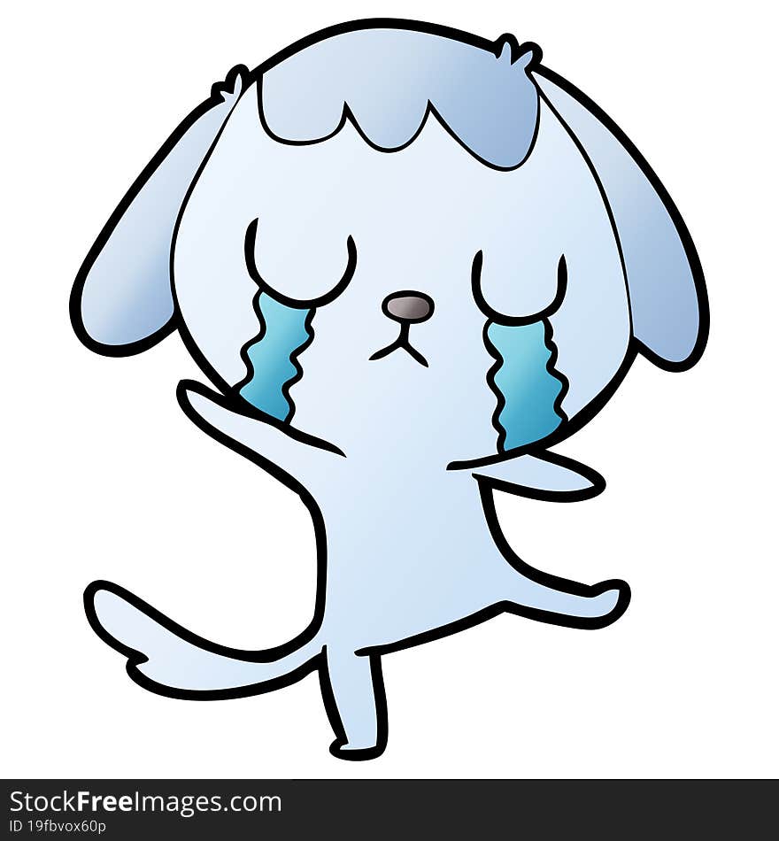 cute cartoon dog crying. cute cartoon dog crying