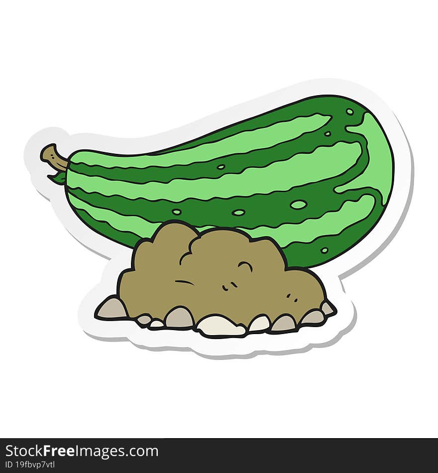 sticker of a cartoon marrow