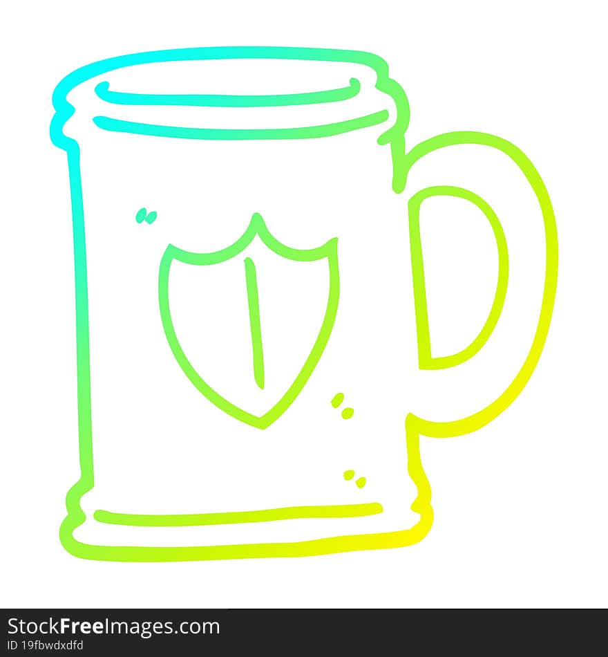 Cold Gradient Line Drawing Cartoon Tankard