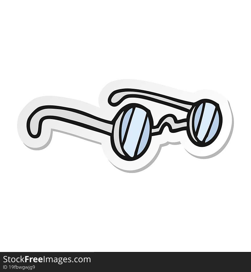 sticker of a cartoon spectacles