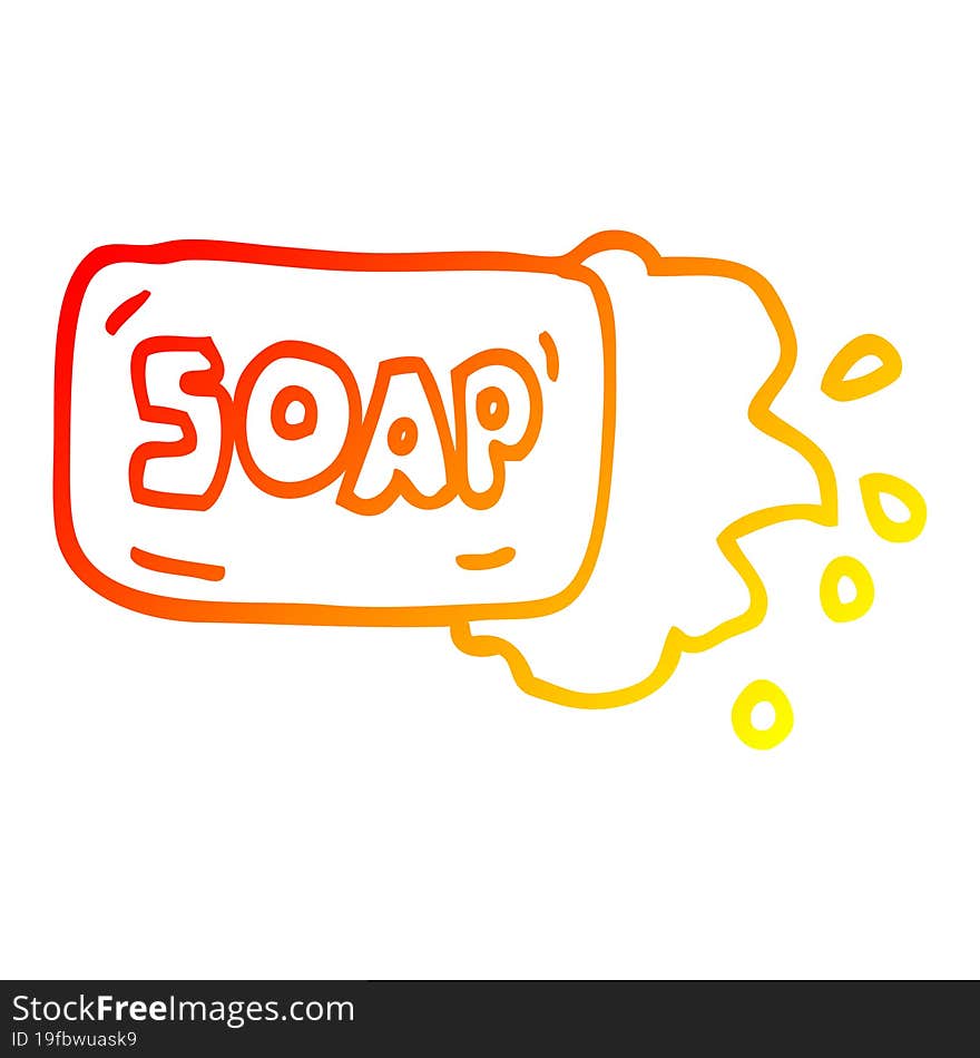 warm gradient line drawing cartoon bar of soap