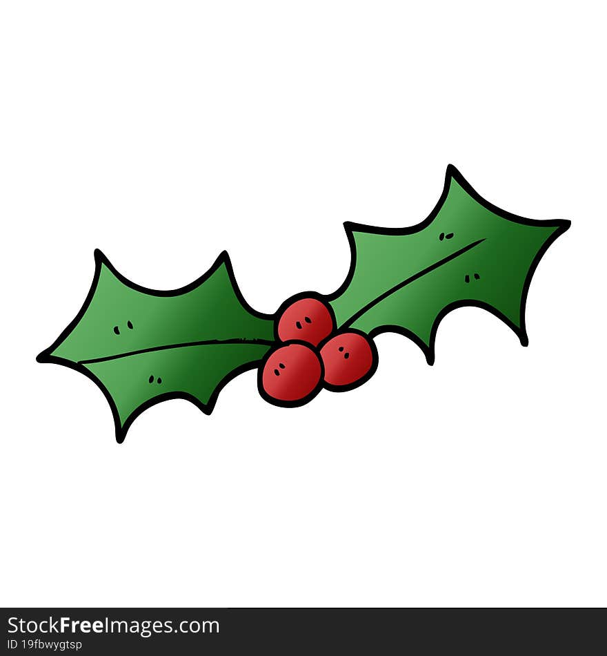 cartoon doodle xmas holly