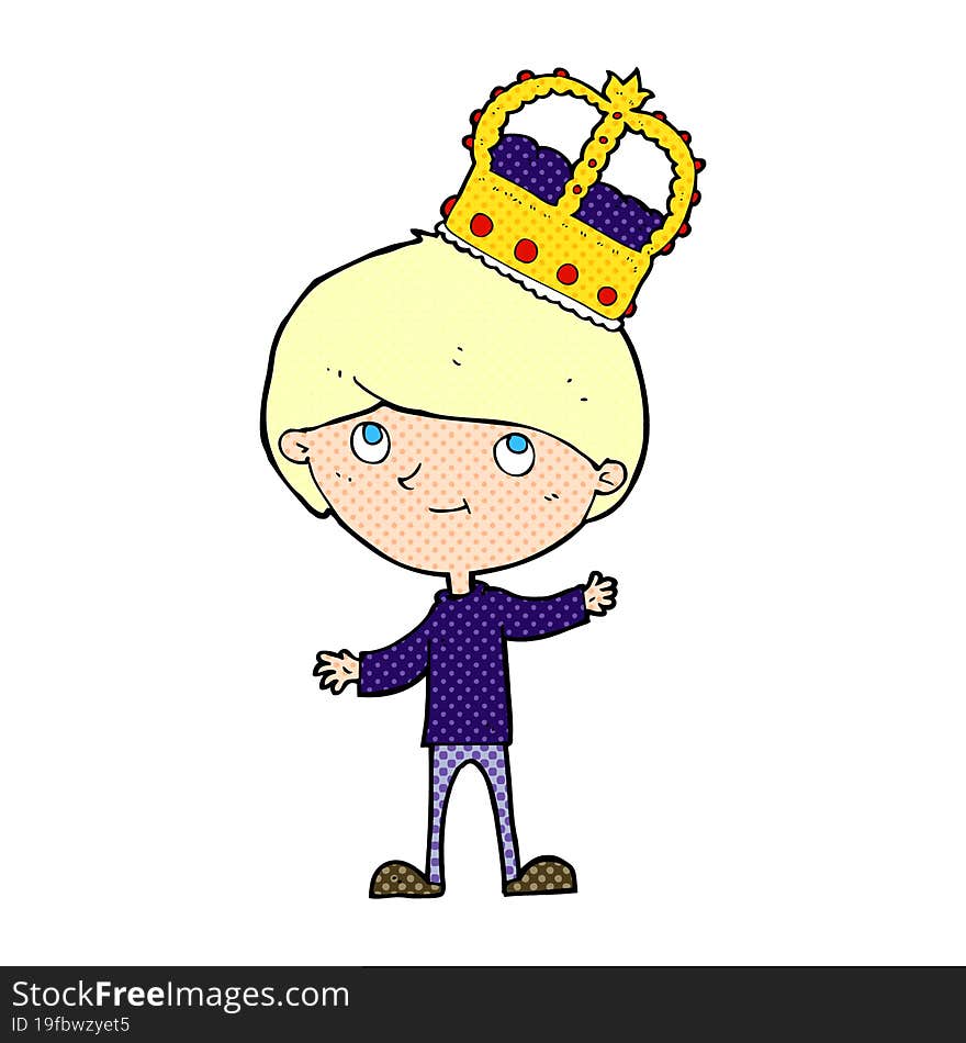 cartoon person wearing crown