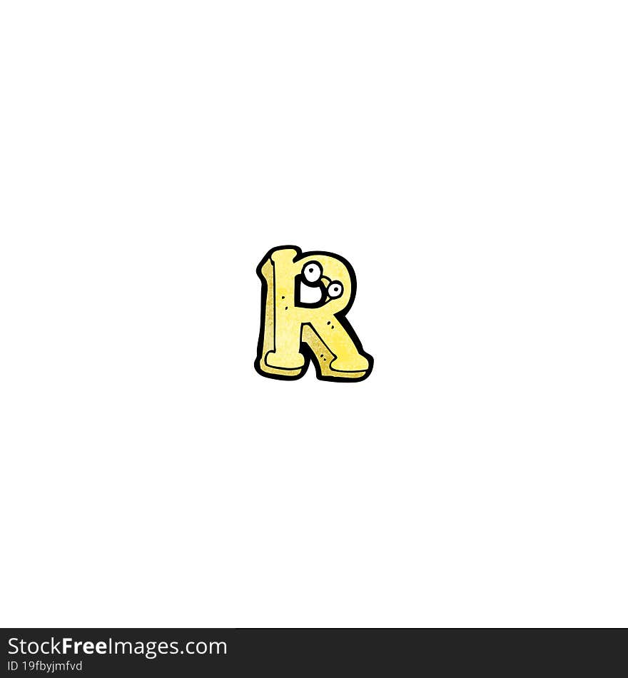 cartoon letter r with eyes