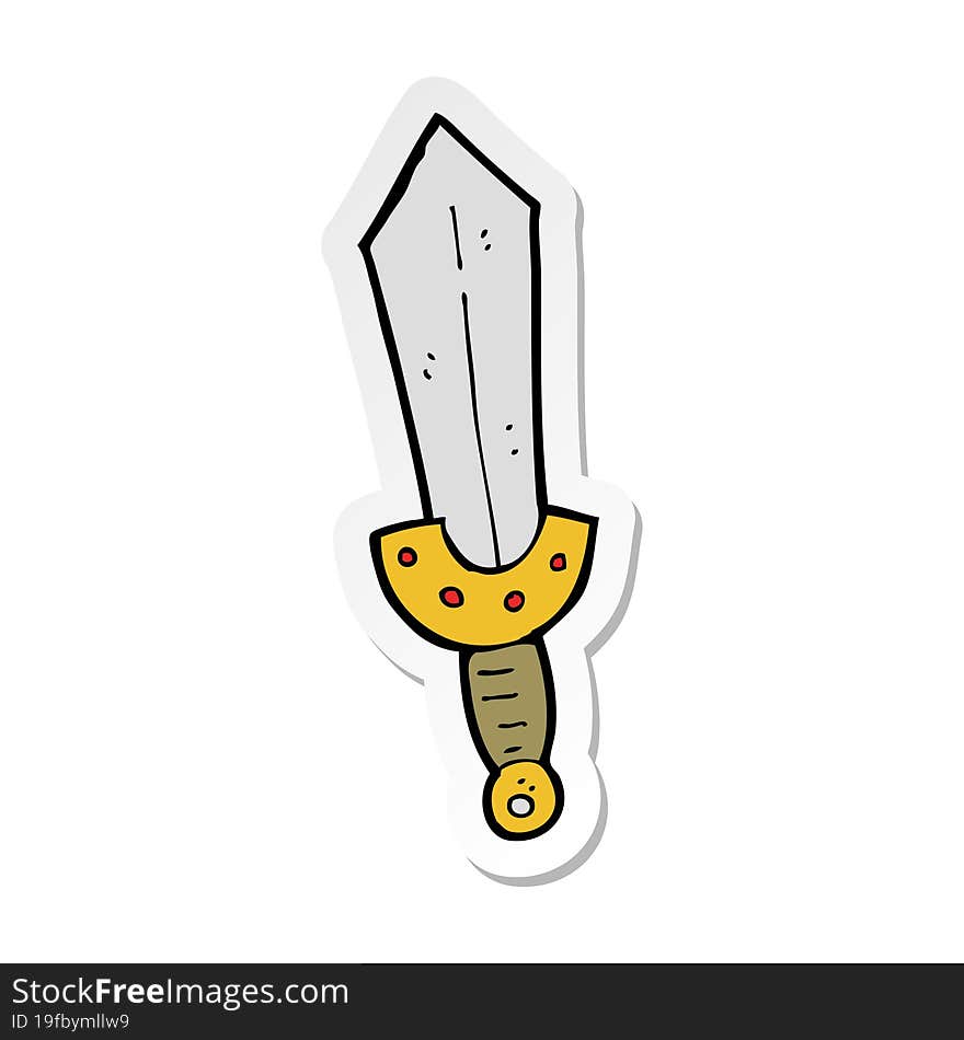 Sticker Of A Cartoon Viking Sword