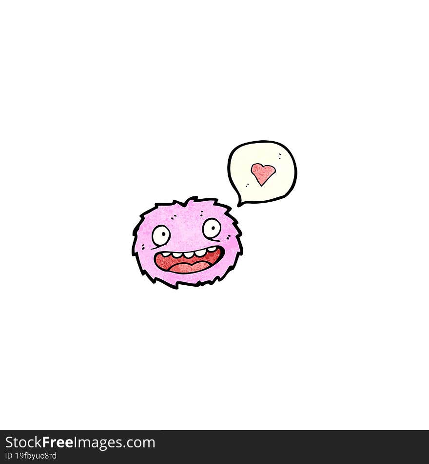 Little Pink Furry Monster Cartoon