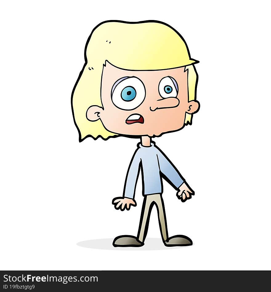 Cartoon Worried Boy