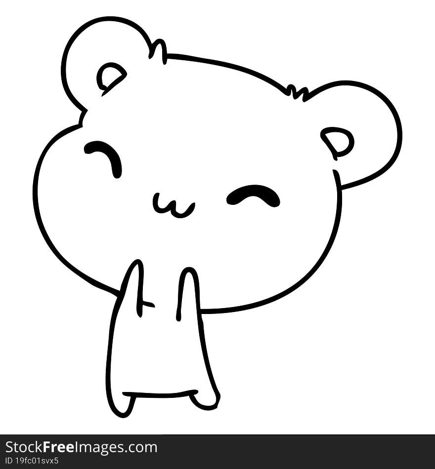 line drawing illustration kawaii cute teddy bear. line drawing illustration kawaii cute teddy bear