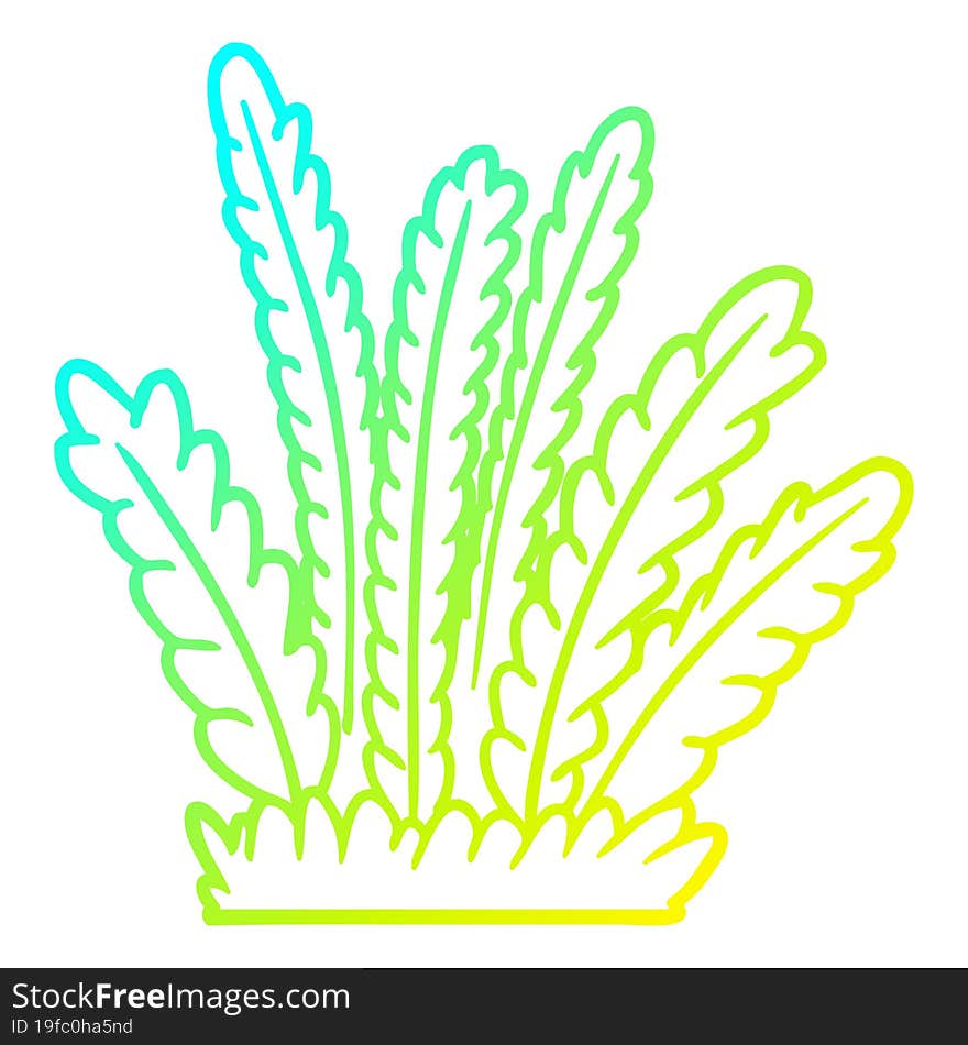 cold gradient line drawing cartoon growing plants