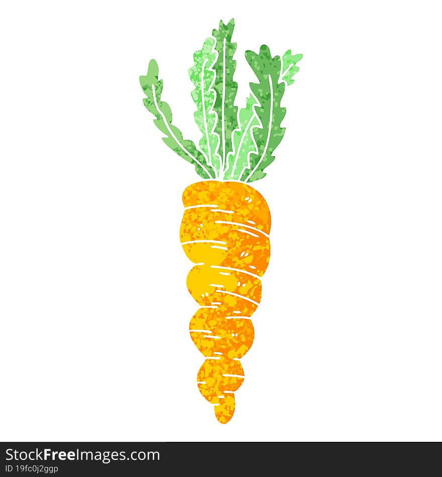 retro illustration style quirky cartoon carrot. retro illustration style quirky cartoon carrot