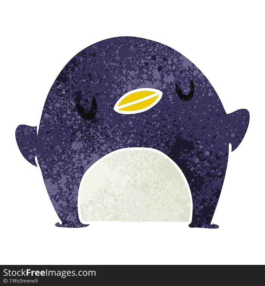 Retro Cartoon Kawaii Of A Cute Penguin