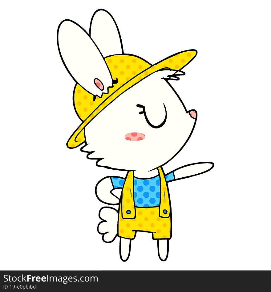 cartoon rabbit construction worker. cartoon rabbit construction worker