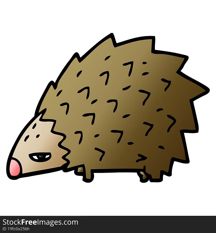 cartoon doodle angry hedgehog