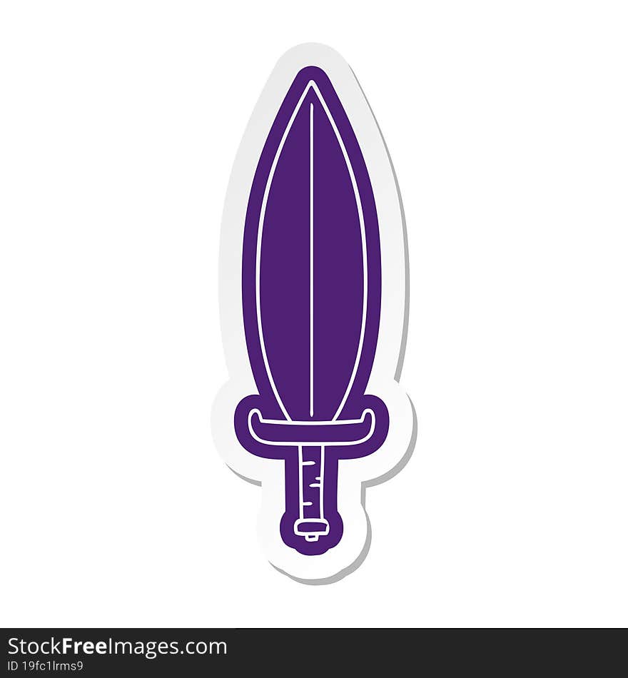 cartoon sticker of a magic leaf knife