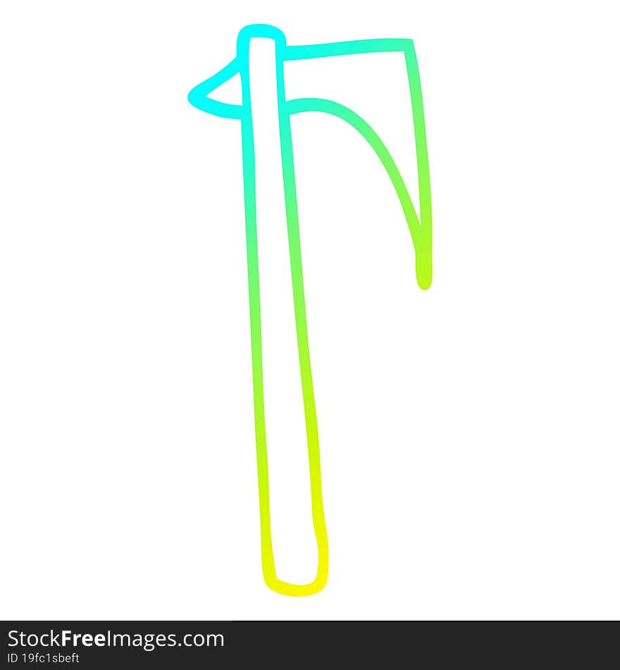 cold gradient line drawing cartoon sharp axe