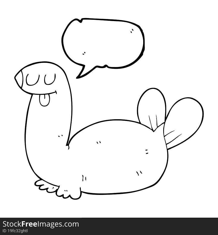 speech bubble cartoon seal