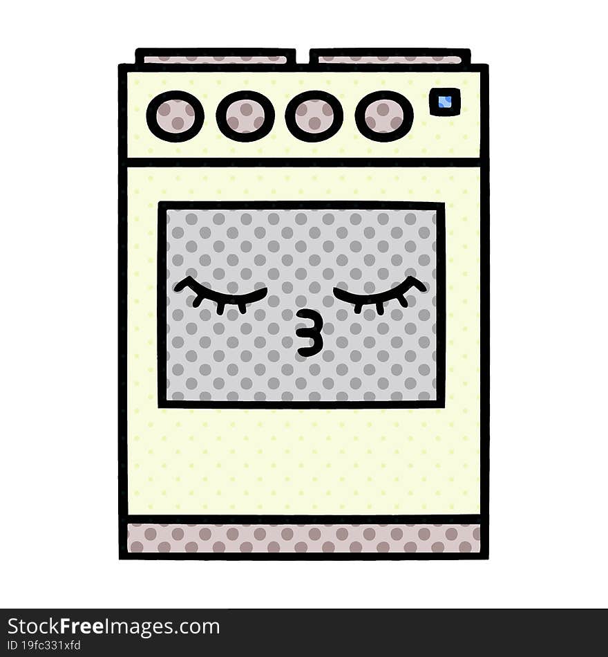 comic book style cartoon kitchen oven