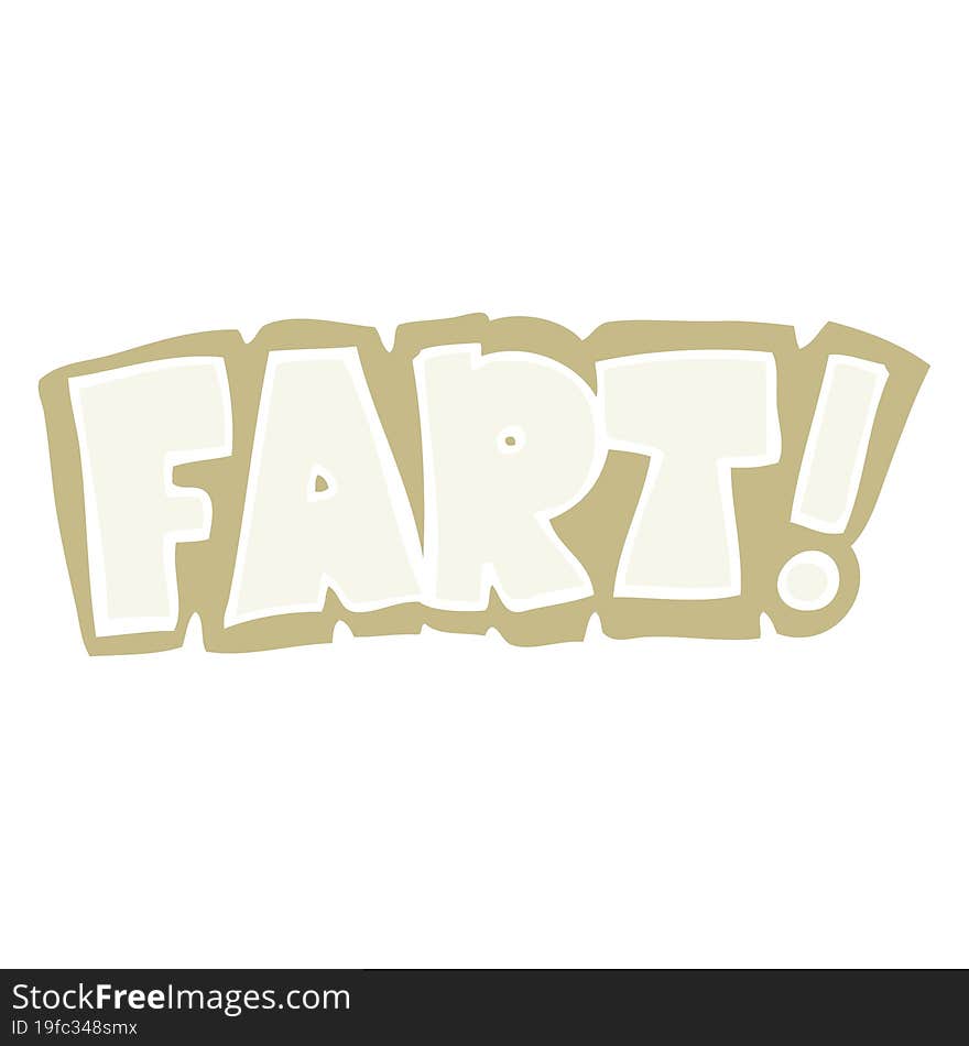 flat color illustration of a cartoon fart symbol