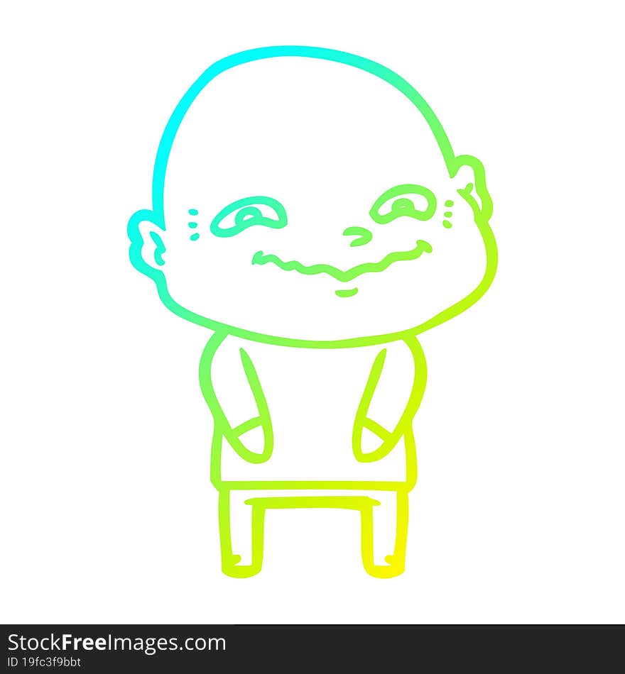 cold gradient line drawing cartoon creepy guy