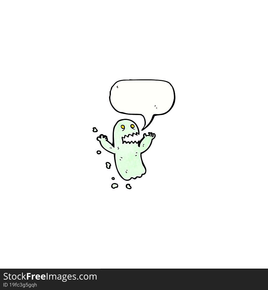 ghost with speech bubble