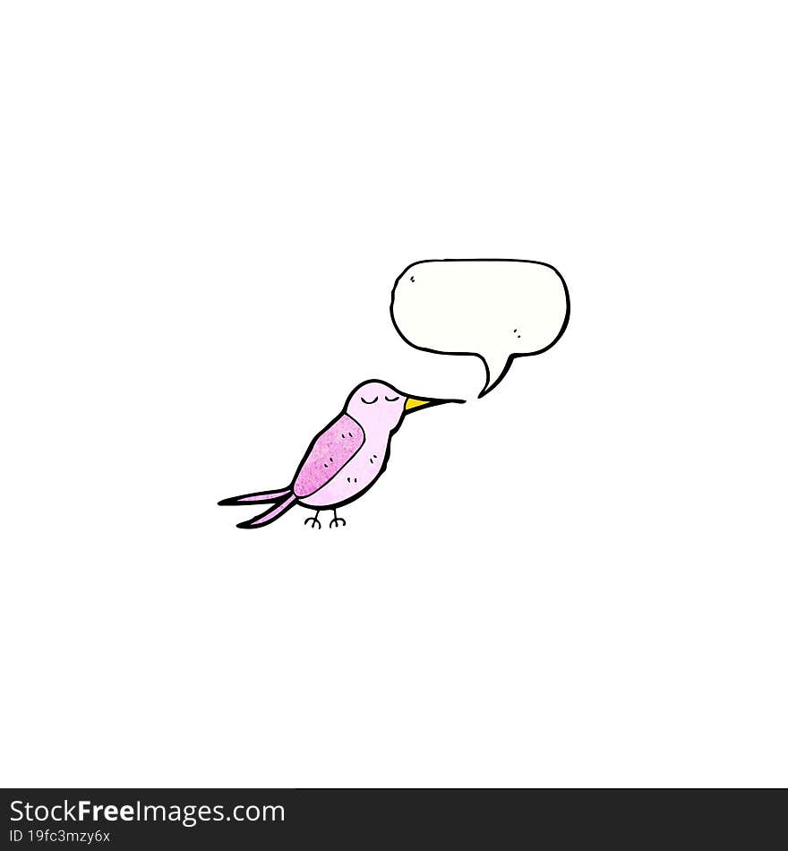 Cartoon Hummingbird With Speech Bubble