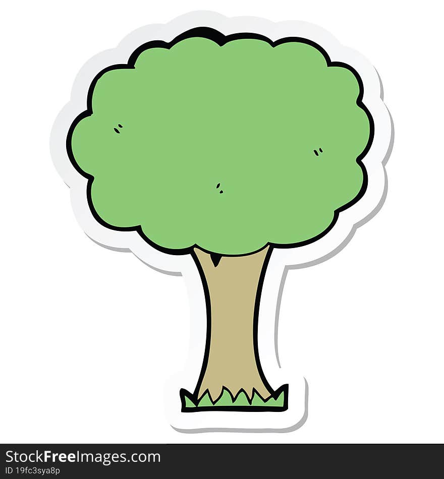 sticker of a cartoon tree