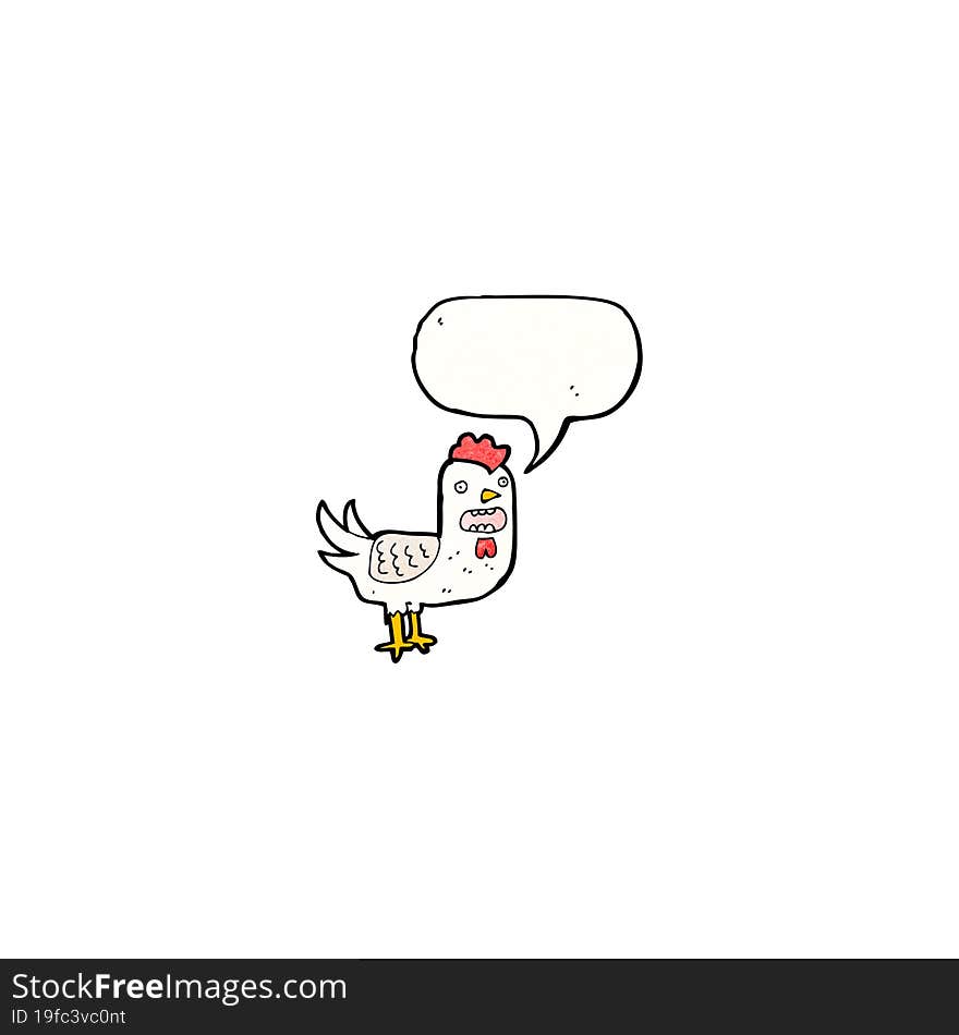 squawking rooster cartoon