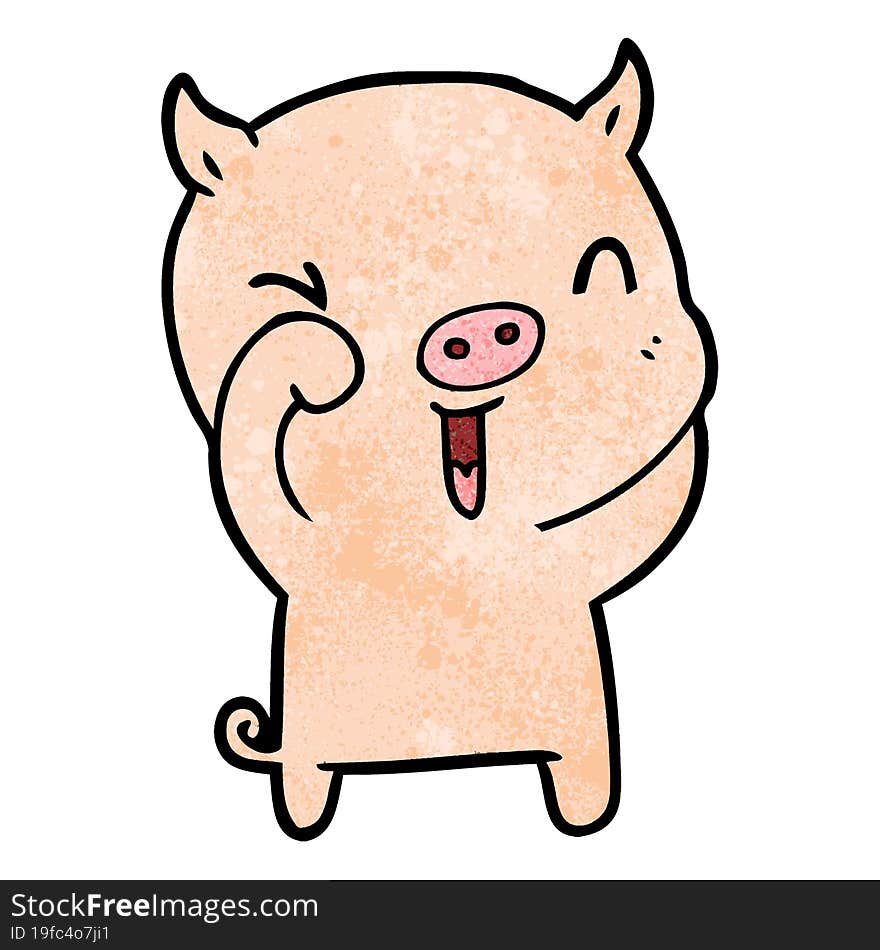 happy cartoon pig. happy cartoon pig