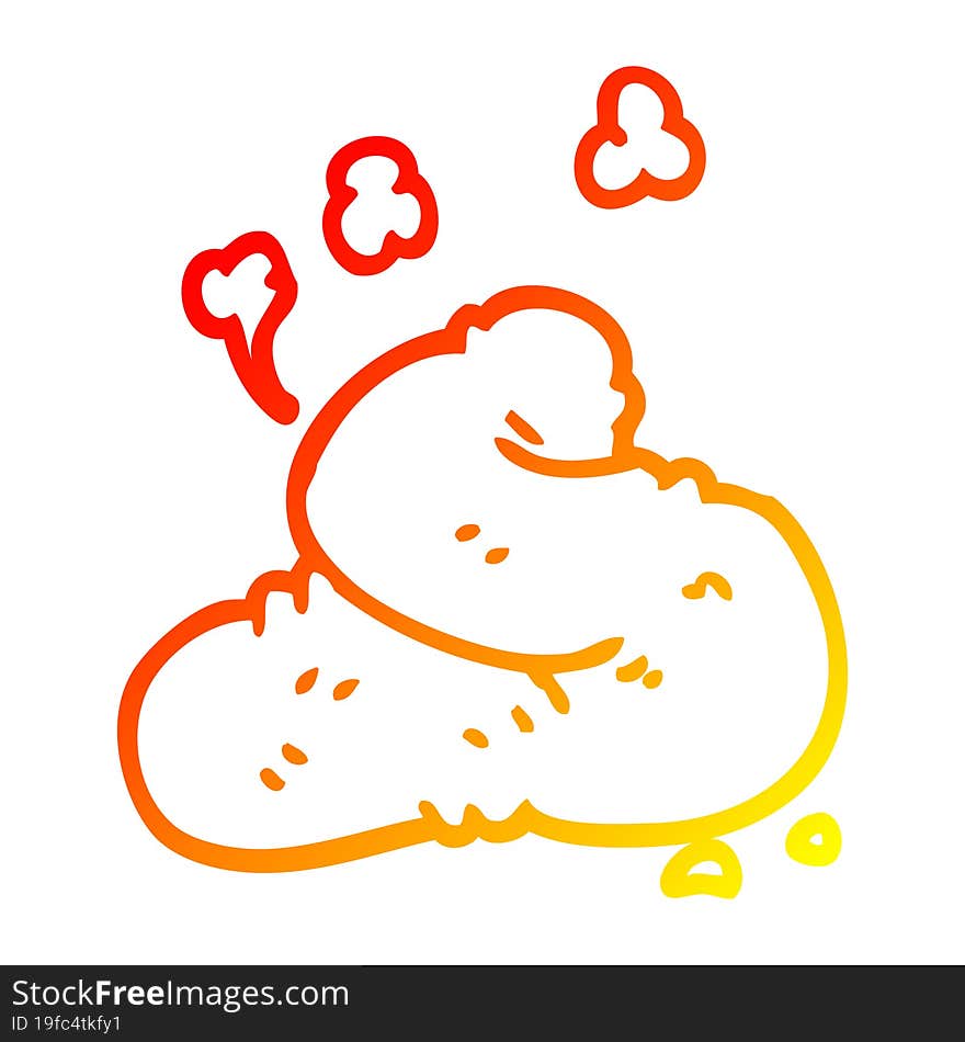 warm gradient line drawing cartoon poop