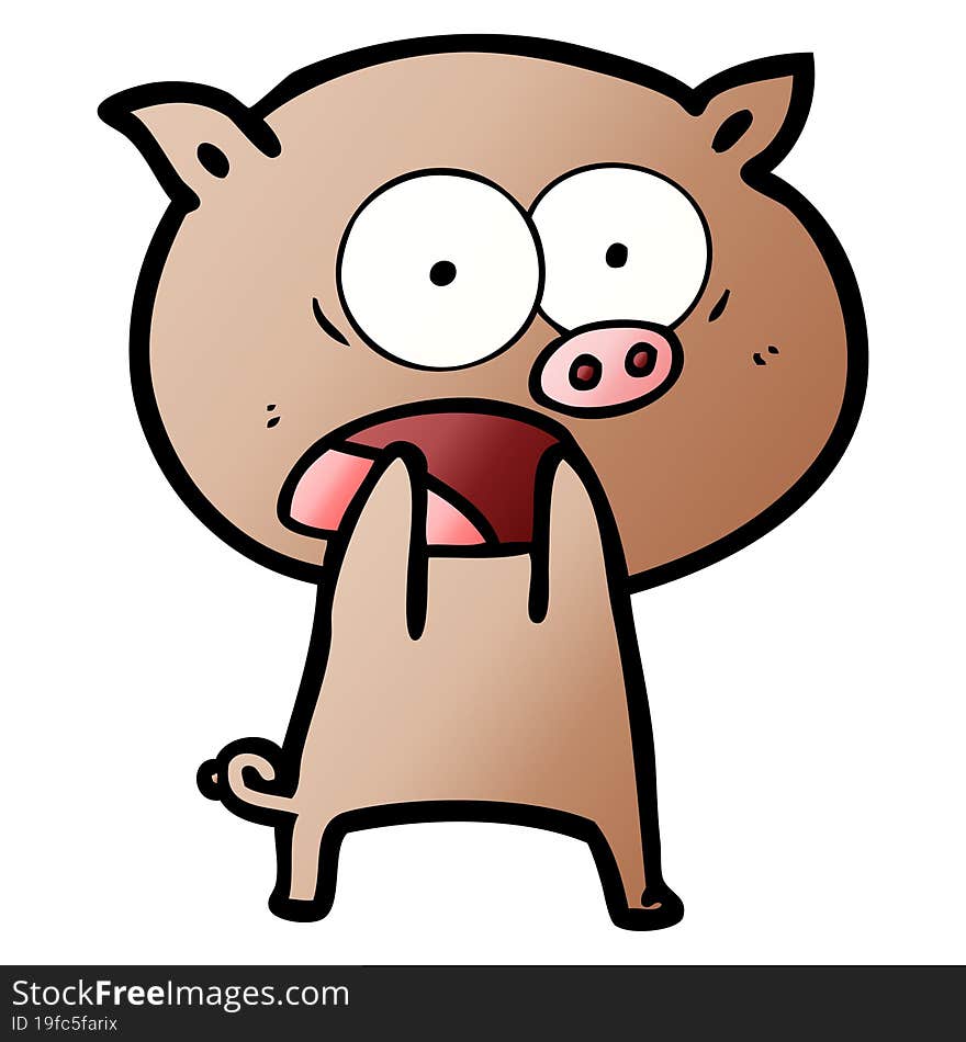 cartoon pig shouting. cartoon pig shouting