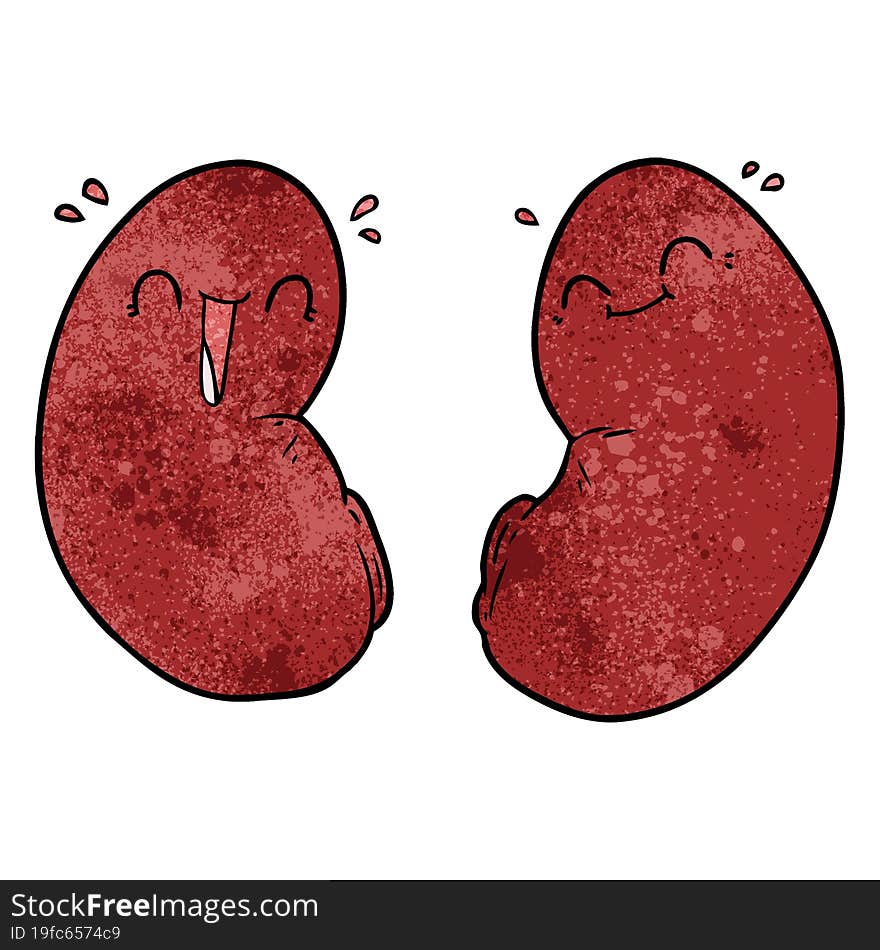 cartoon happy kidneys. cartoon happy kidneys