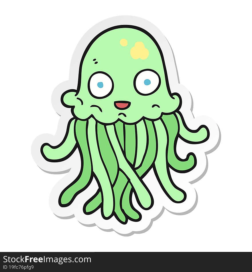 sticker of a cartoon octopus