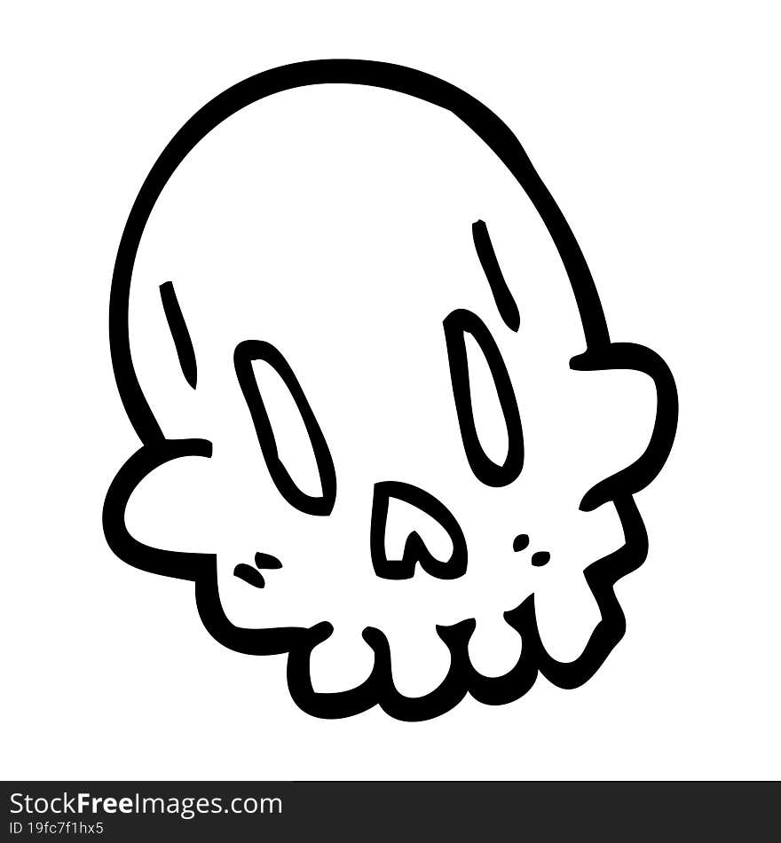 line drawing cartoon funny skull